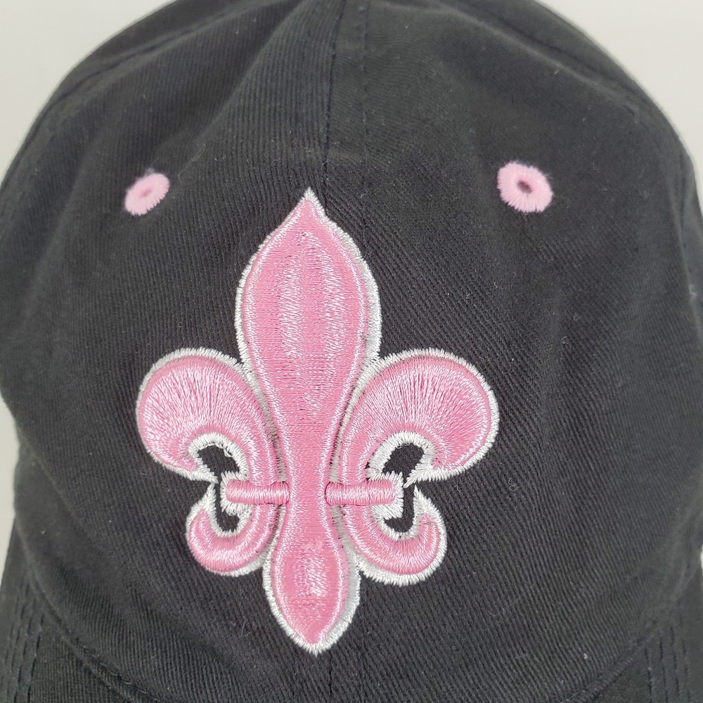 New Orleans Saints Women Ladies Hat Black Pink Logo Who Dat Strapback Adjustable - Picture 3 of 11